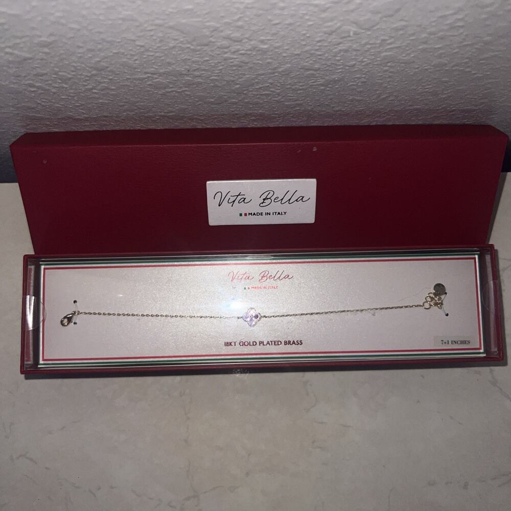 Vita Bella 14KT GOLD PLATED STERLING SILVER BRACELET MADE IN ITALY new